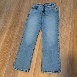 Frame Le Pixie Jane high rise straight denim blue jeans
